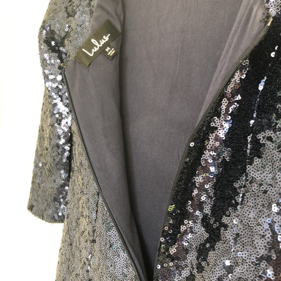 Delightful ways Navy Blue Sequin Dress - Picture 4 of 6